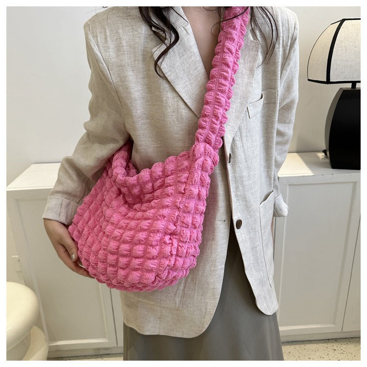 Pleated Clouds Cute Trendy Underarm Commuter Bag